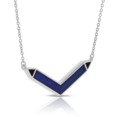 Lisa Bridge Lapis Lazuli & Onyx Chevron Necklace