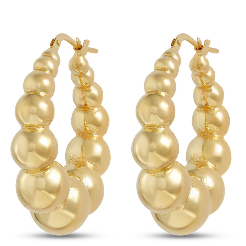 Toscano Large Graduated Shrimp Hoop Earrings, 14K Yellow Gold image number 0