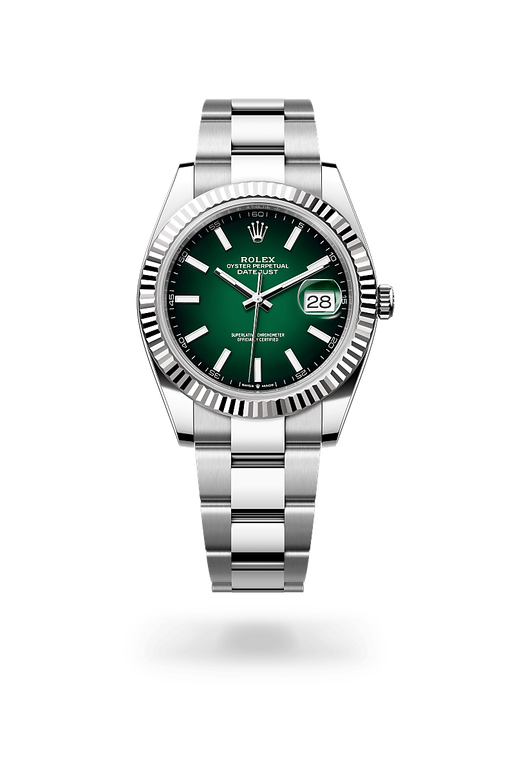 rolex datejust in white rolesor - combination of oystersteel and white gold, m126334-0033 - ben bridge