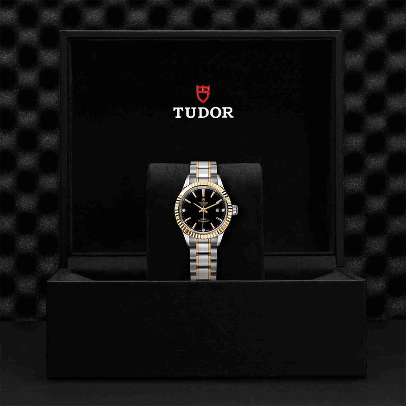 TUDOR Style Watch Steel Case Black Dial Steel Bracelet, 28mm image number 1