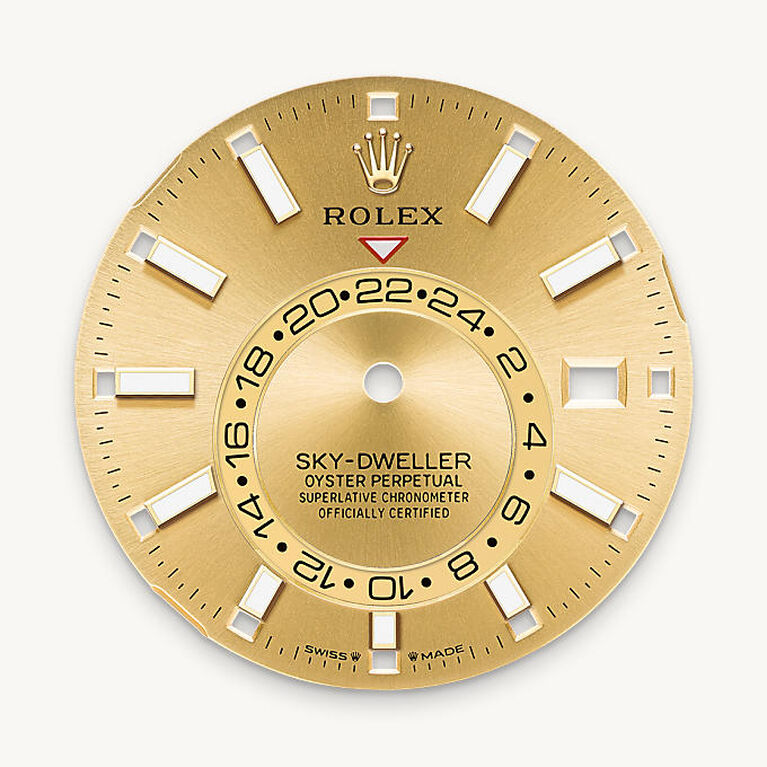 rolex sky-dweller in yellow rolesor - combination of oystersteel and yellow gold, m336933-0001 - champagne-colour dial - ben bridge