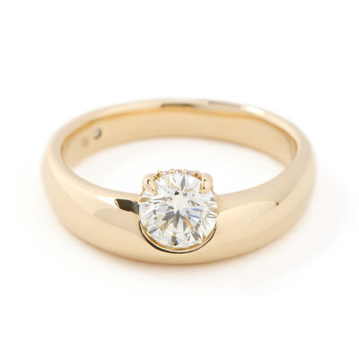 Bella Ponte Asymmetrical Engagement Ring, 14K Yellow Gold Size 10