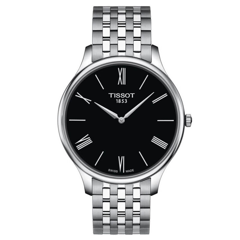 Tissot Tradition 5.5 Black Dial Steel Quartz Watch, 39mm image number 0