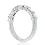 Baguette & Round Diamond Ring in Platinum, 1 ctw.