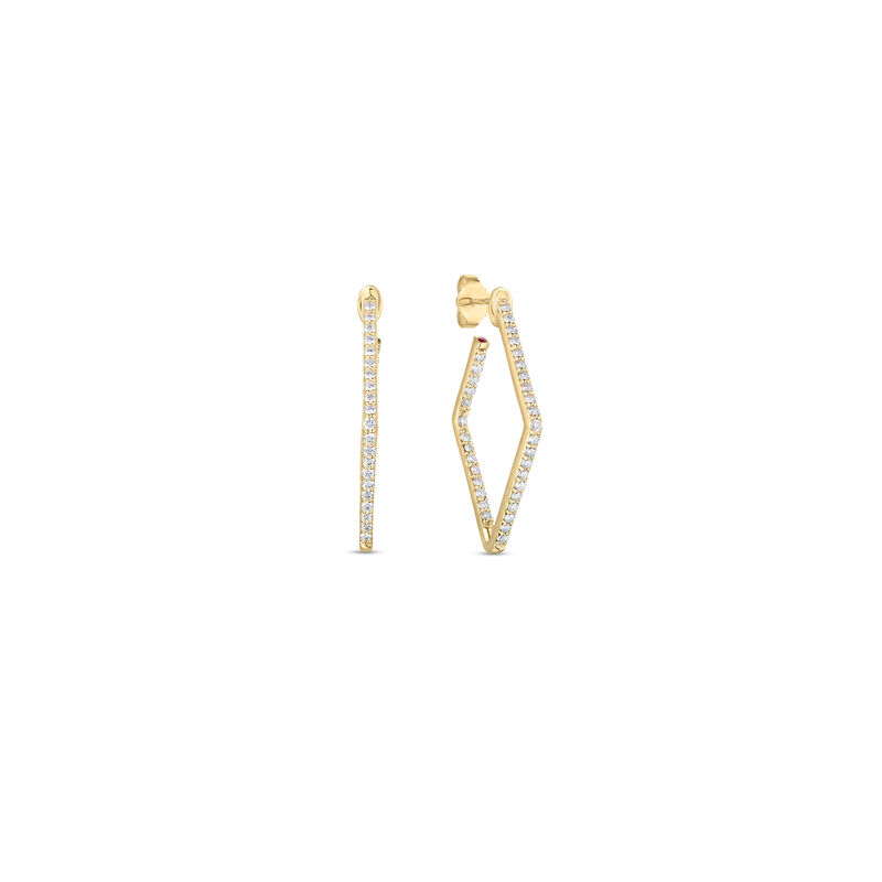 Roberto Coin Perfect Diamond Hoops Collection Yellow Gold Diamonds Earrings image number 0