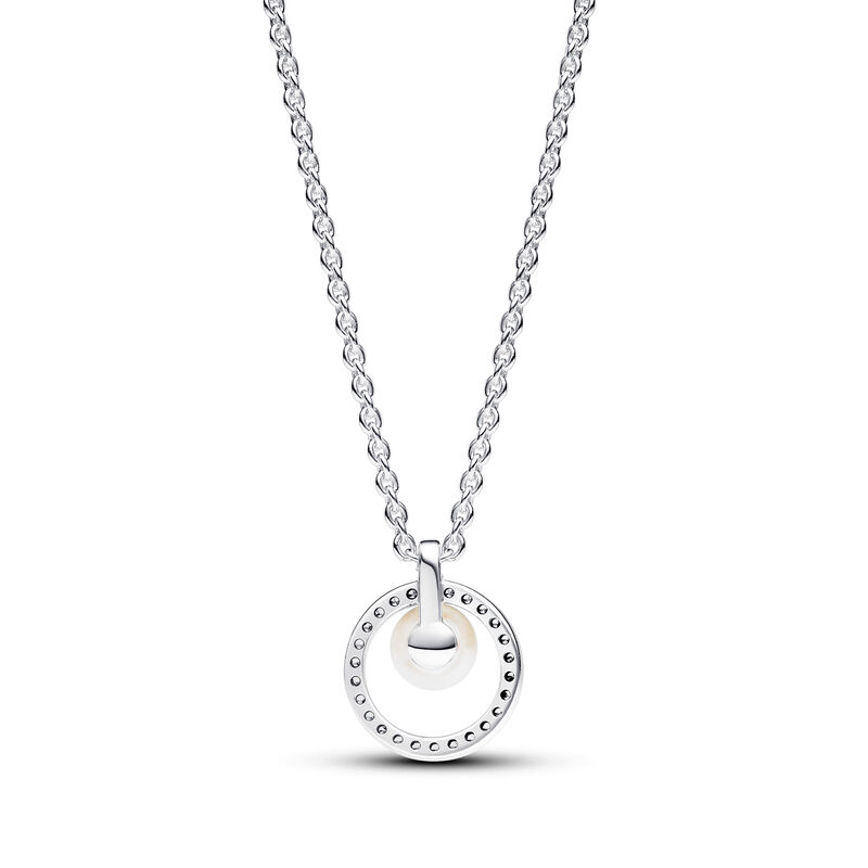Pandora Treated Freshwater Cultured Pearl & Pav� Collier Necklace image number 1
