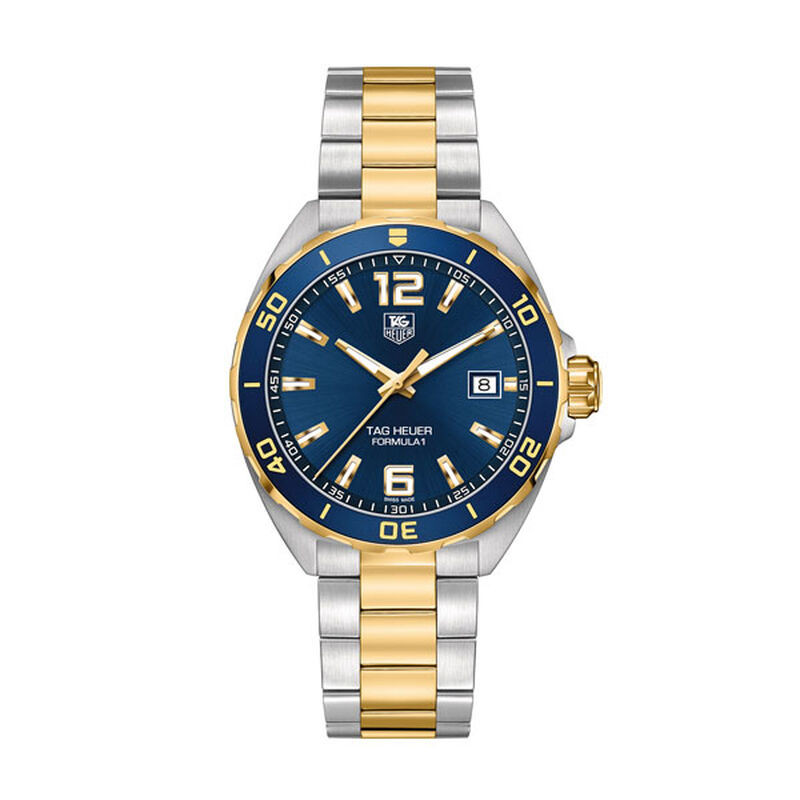 TAG Heuer Formula 1 Quartz Mens Blue Steel Yellow Gold Watch image number 3