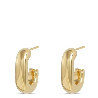 Toscano Half-Oval Hoops, 14K Yellow Gold