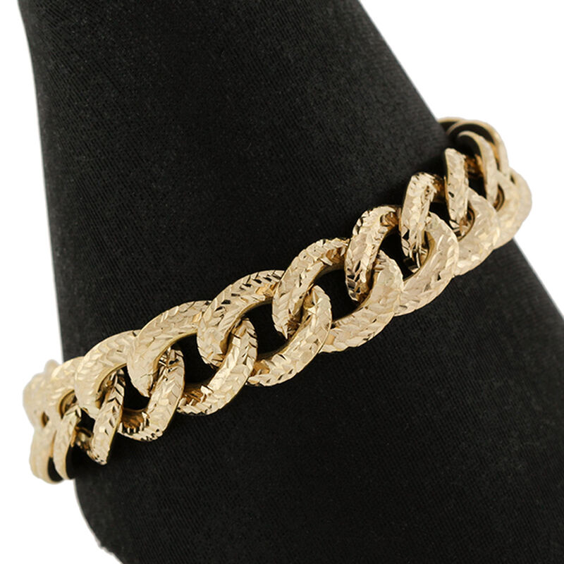 Toscano Reversible Textured Curb Link Bracelet 18K image number 3