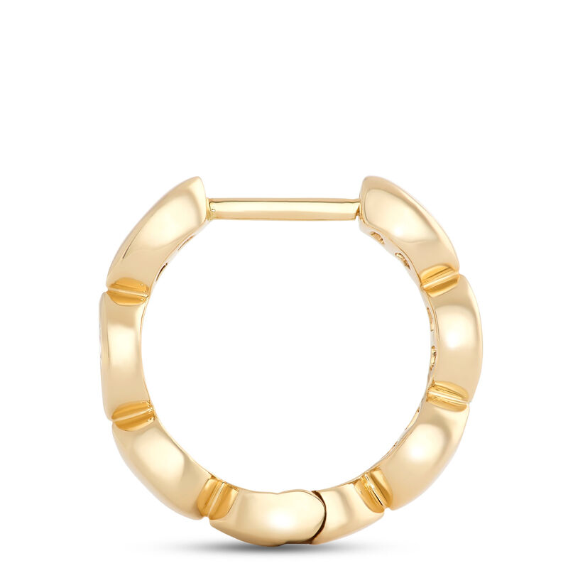 Oval Diamond Hoops in Bezel Settings, &frac14; Carat Total Weight, 14k Yellow Gold image number 1