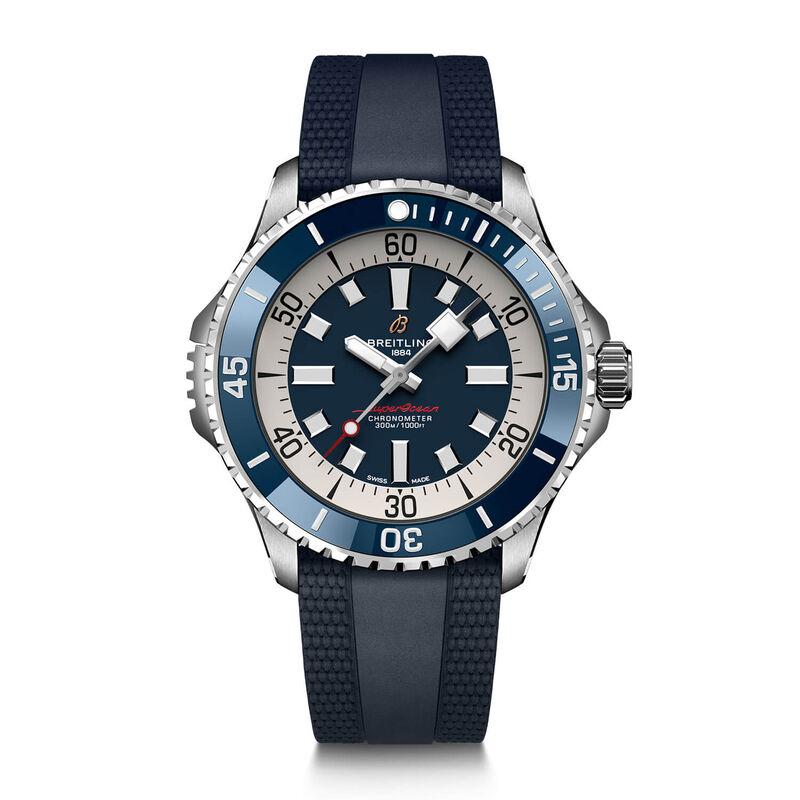 Breitling Superocean Automatic 46 Watch Steel Case Blue Dial Blue Strap, 46mm image number 0