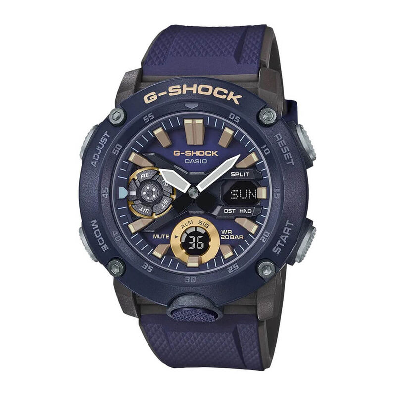 G-Shock Blue Strap Gold Detailed Watch, 51.2mm image number 0