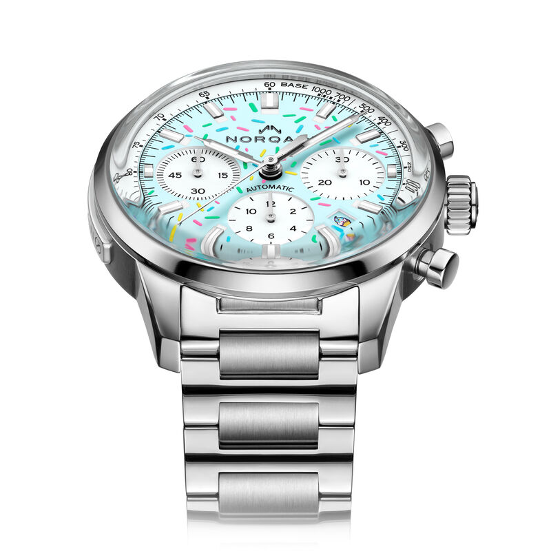 NORQAIN Freedom Chrono Enjoy Life "Sprinkles" Blue Dial Watch, 40mm image number 2