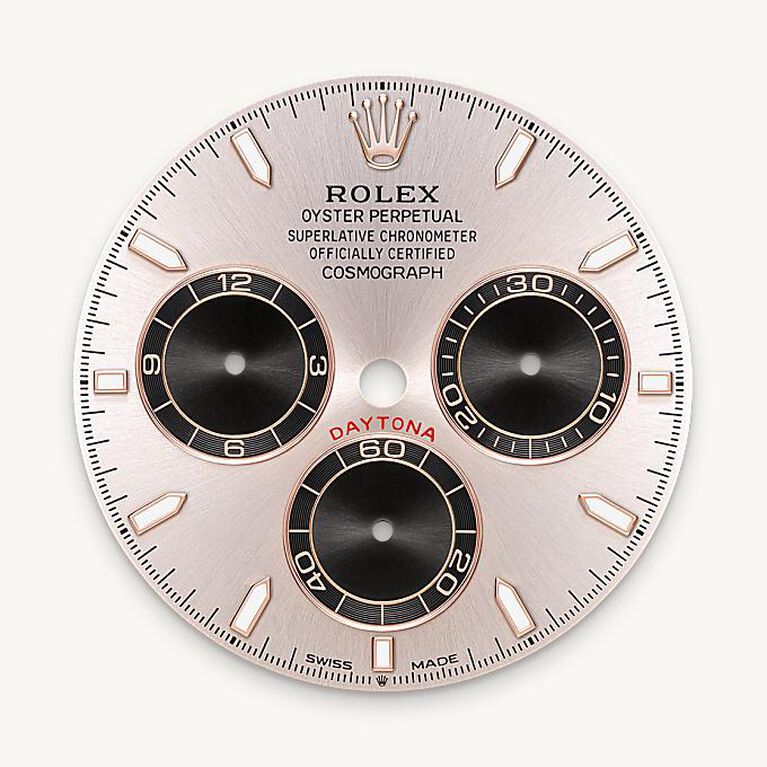 rolex cosmograph daytona in 18 ct everose gold, m126515ln-0006 - sundust and bright black dial - ben bridge
