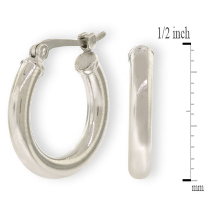 Hoop Earrings, 14K White Gold image number 1