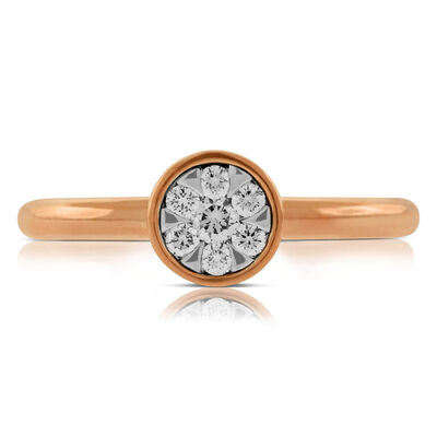 Rose Gold Cluster Ring 14K