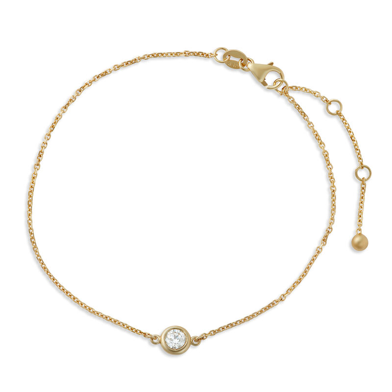 Solitaire Diamond Bracelet, Bezel Setting, 14K Yellow Gold image number 0