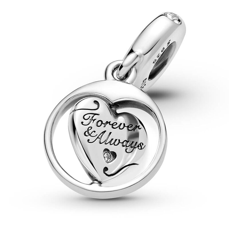 Pandora Spinning Forever & Always Soulmate CZ Dangle Charm image number 4