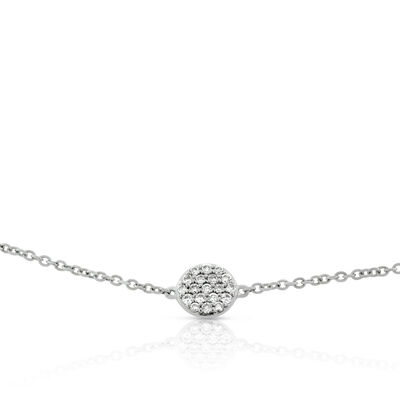 Pavé Diamond Circle Bracelet 14K