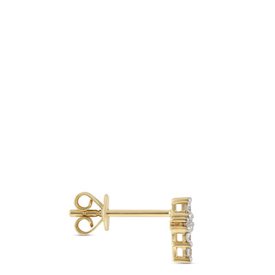 Diamond Cross Studs, 14K Yellow Gold