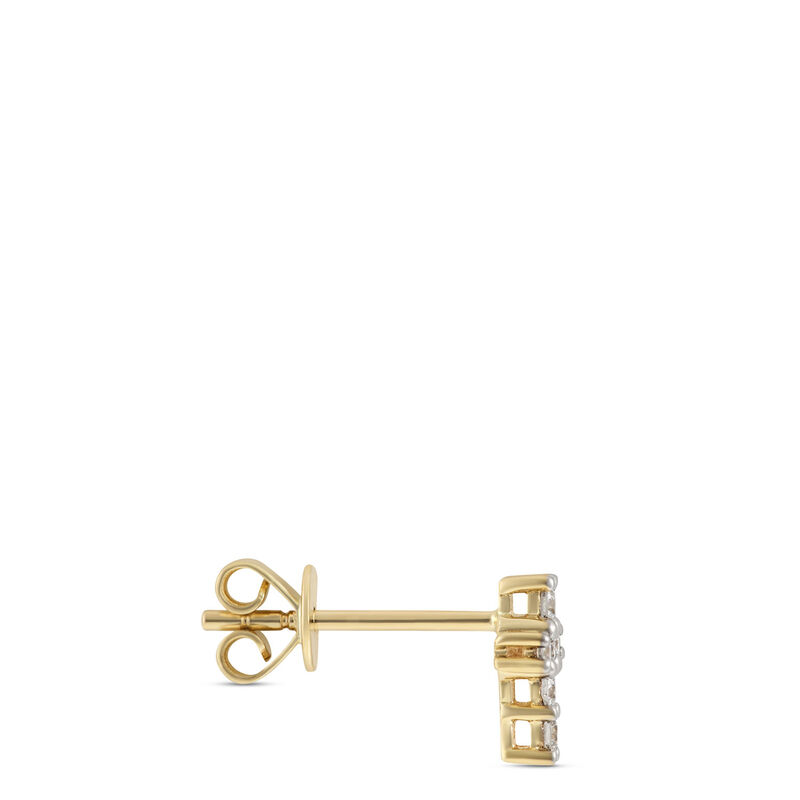 Diamond Cross Studs, 14K Yellow Gold image number 1