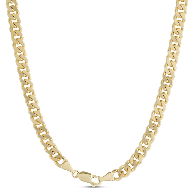Toscano 24-Inch Mirror Curb Necklace, 14K Yellow Gold image number 1