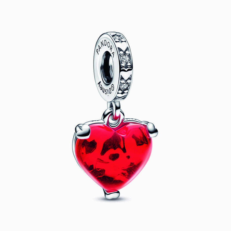 Pandora Disney Mickey & Minnie Mouse Kiss Red Murano Glass Dangle Charm image number 0