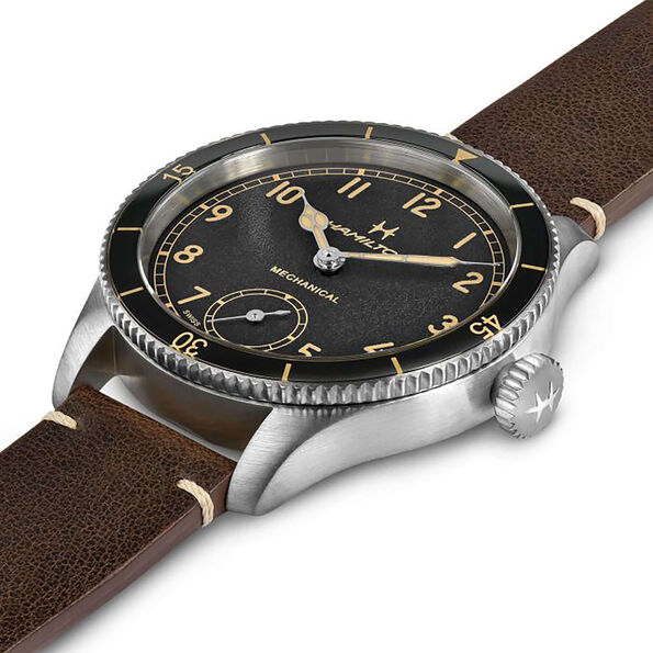 Hamilton Khaki Aviation Pilot Pioneer Watch, Steel Case Black Dial, 43mm