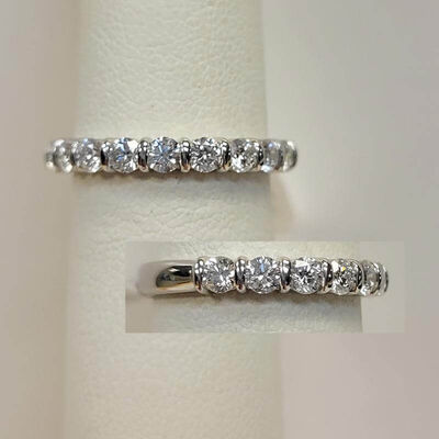 Platinum Band With Round Diamonds
