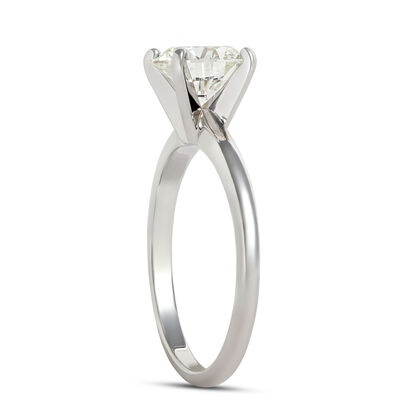 Ikuma Diamond Solitaire Ring 14K White Gold