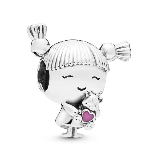 Pandora Girl with Pigtails Enamel Charm