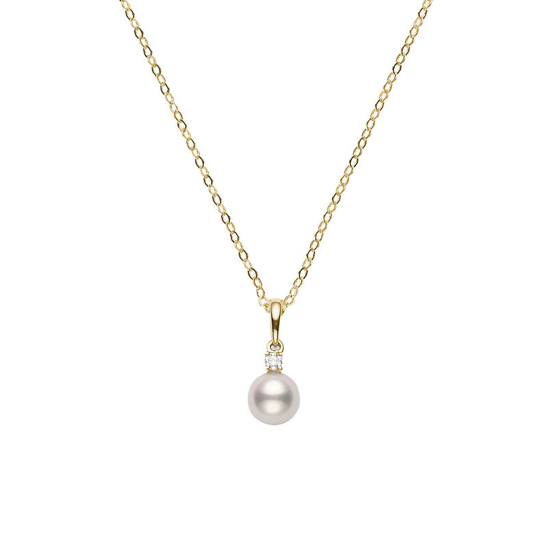 Mikimoto A+ Akoya Cultured Pearl & Diamond Necklace 18K, 7mm image number 0