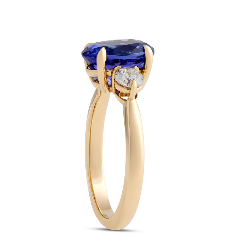 Oval Tanzanite and Diamond Ring, 14K Yellow Gold image number 1