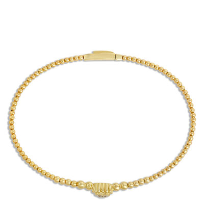 Heart Shaped Diamond Bangle, &frac14; Carat Weight, 14K Yellow Gold