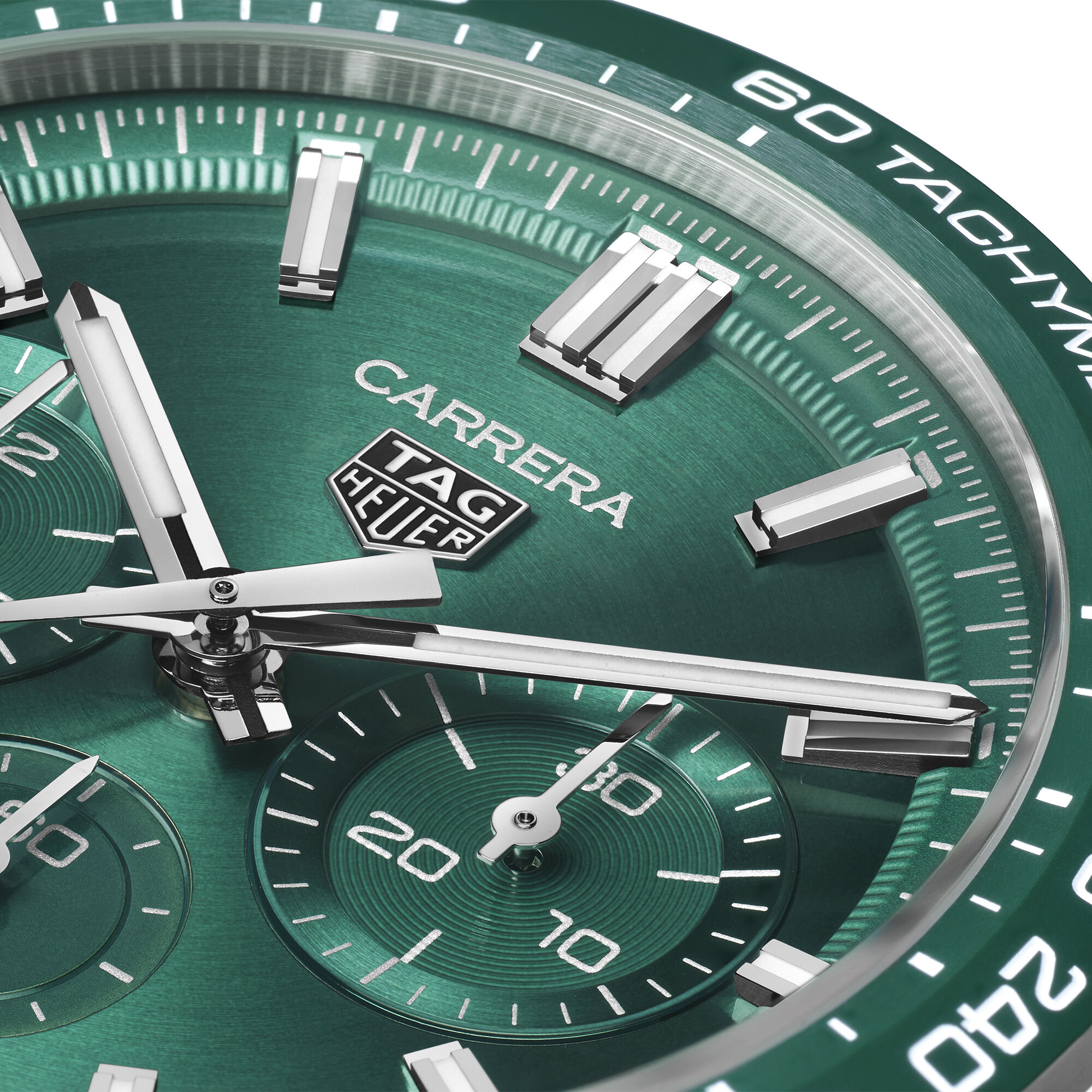 TAG Heuer Carrera Chronograph Watch Green Dial Steel Bracelet