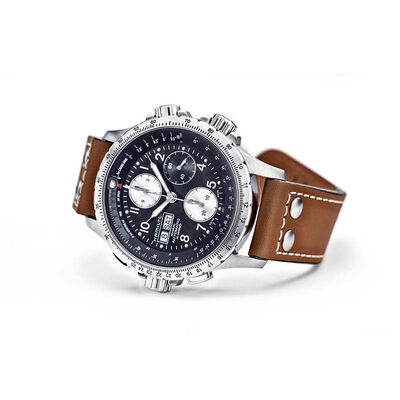 Hamilton Khaki Aviation X-Wind Auto Chrono Black Dial Watch, 44mm