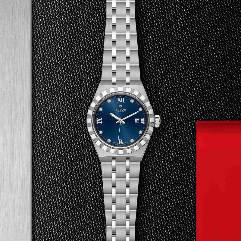 TUDOR Royal Watch Steel Case Blue Dial Steel Bracelet, 28mm image number 4