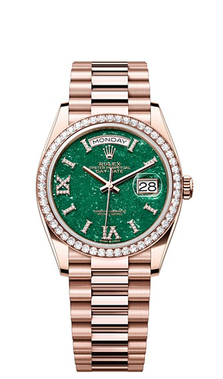 Rolex Day-Date 36 Day-Date Oyster, 36 mm, Everose gold and diamonds - M128345RBR-0068 at Ben Bridge