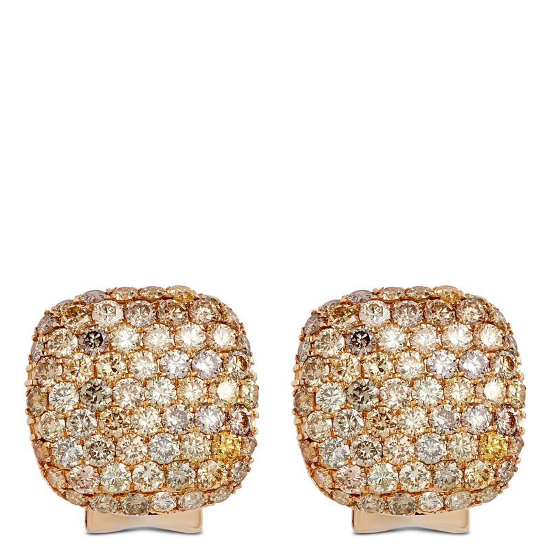 Pave Multicolor Diamond Earrings, 14K Yellow Gold image number 0