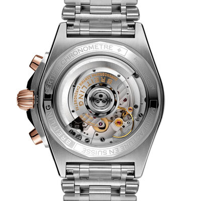 Breitling Chronomat B01 42 Silver Watch, 42mm, 18K & Steel