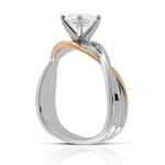 Rose & White Gold Twist Engagement Ring 14K