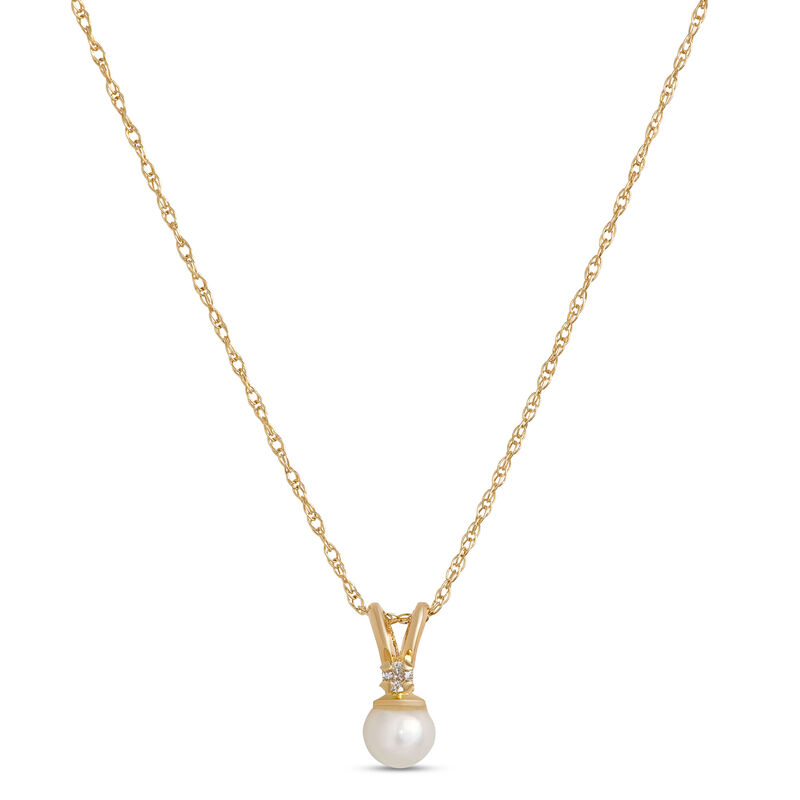 Cultured Pearl Baby Necklace, 14k Yellow Gold image number 0