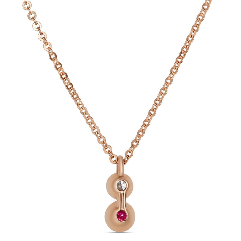 Ruby and Diamond Pendant, 14K Rose Gold image number 1