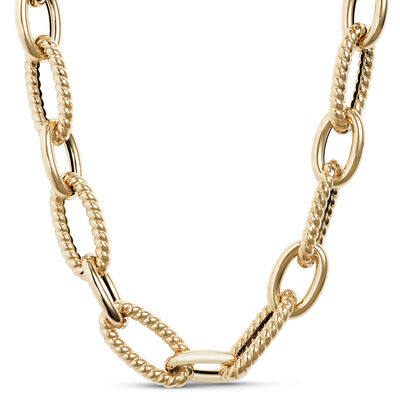 Toscano Twisted Link Necklace, 14K Yellow Gold