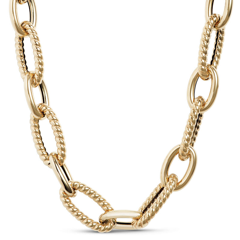 Toscano Twisted Link Necklace, 14K Yellow Gold image number 0