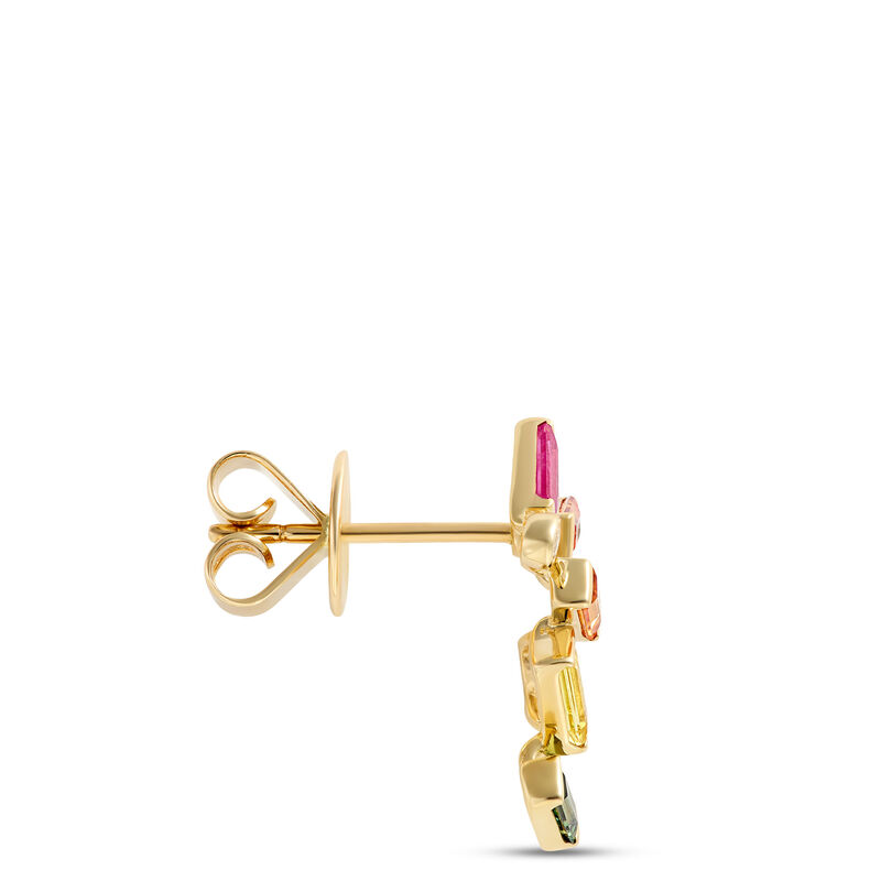 Rainbow Sapphire Earrings, 14K Yellow Gold image number 1