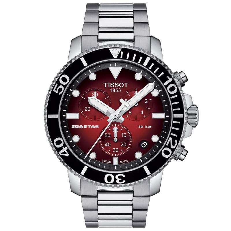 TISSOT Seastar 1000 Red Dial Watch, 45.5mm image number 0