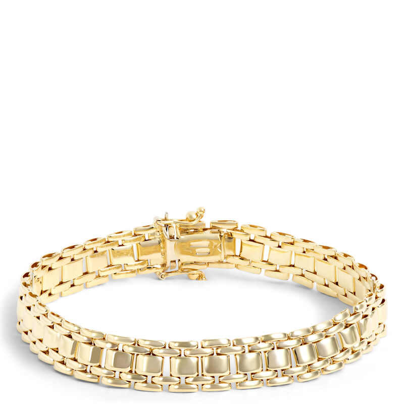 Toscano 7.5-Inch Brick Links Bracelet, 14K Yellow Gold image number 0