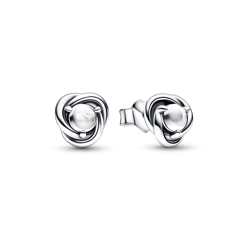 Pandora April Clear Eternity Circle Stud Earrings image number 1