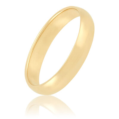 Yellow Gold Polished Rounded 4mm Band 18K